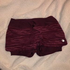 Maroon Running Shorts with Spandex Lining